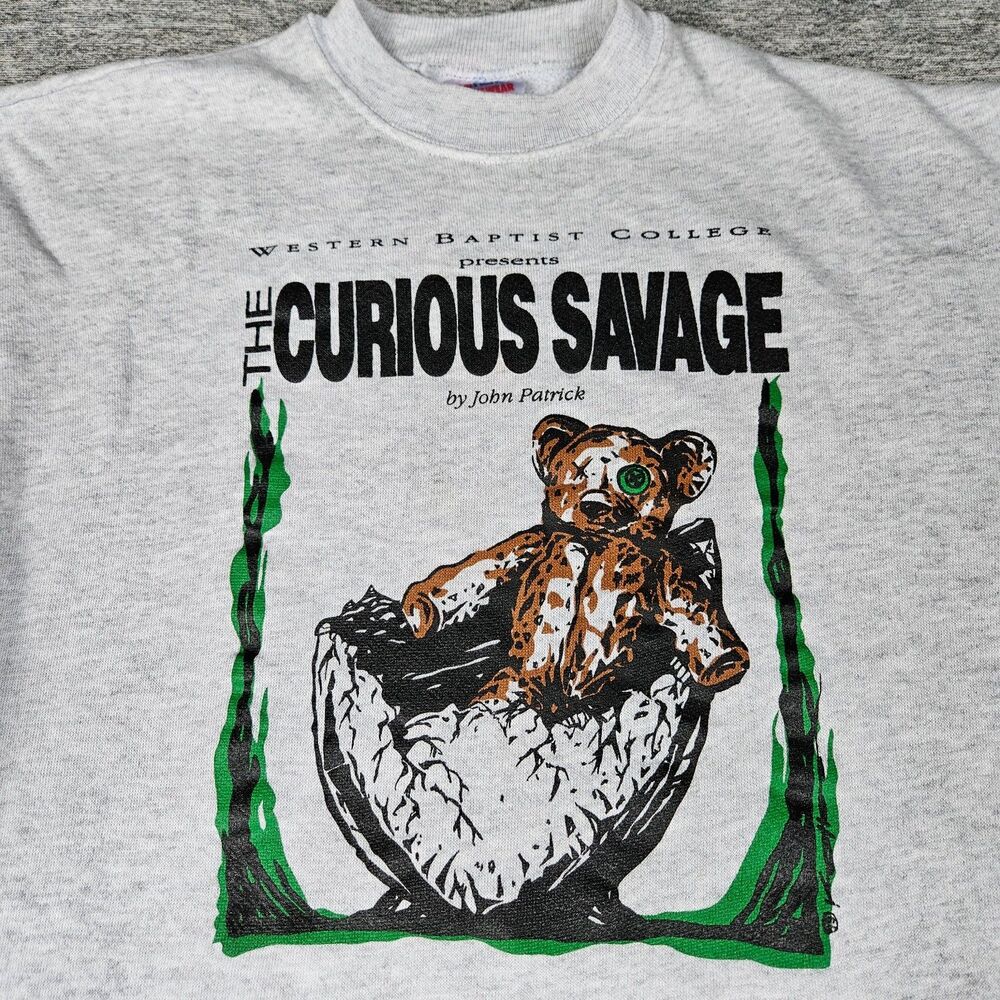Vintage Western Baptist College The Curious Savage by John Patrick Sweatshirt XL